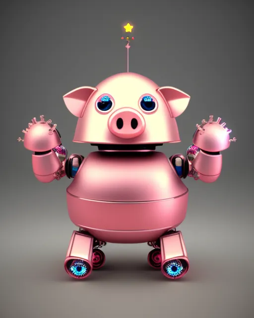 Pig Block Bot Pig Bot - Free AI Photo Generator - starryai
