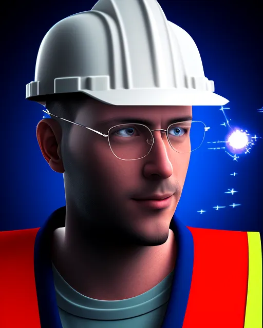 Construction worker with glasses