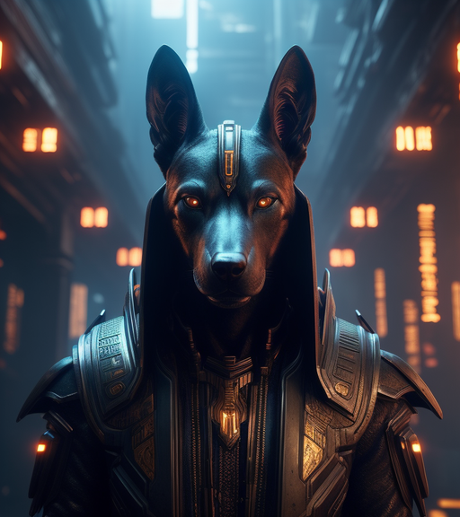 Cyberpunk Anubis (Sci-Fi) - AI Photo Generator - starryai