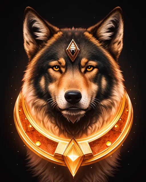 Bipedal Anamorphic Giant Wolf Gem - Free AI Photo Generator - starryai