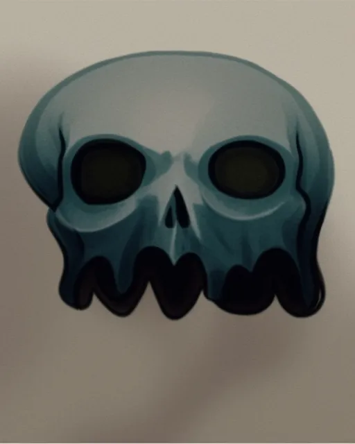 A cartoon ghost skull 