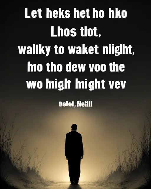 Let him not vow to walk in the dark, who has not seen the nightfall