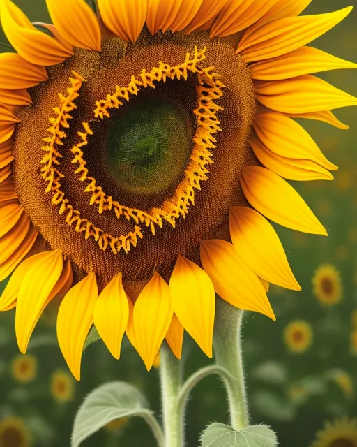 Close up details a sunflower - Free AI Photo Generator - starryai
