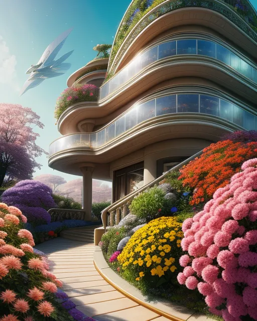 Futuristic garden house 🏠 - Free AI Photo Generator - starryai