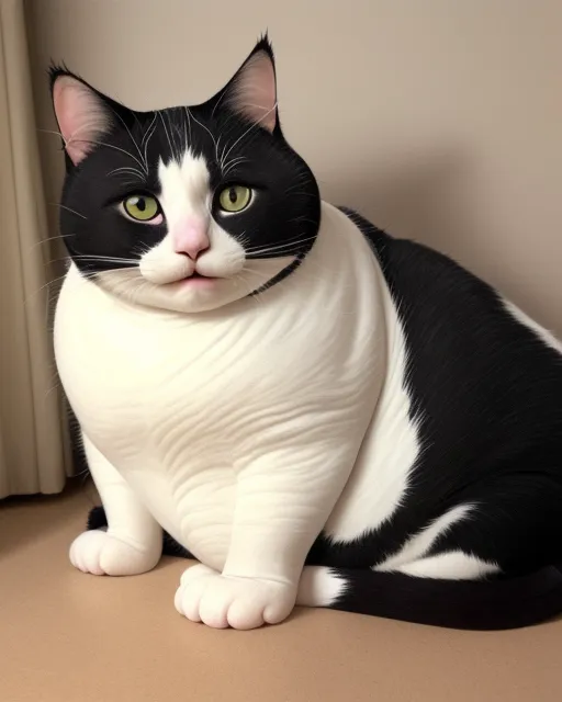 A VERY fat cat - AI Photo Generator - starryai