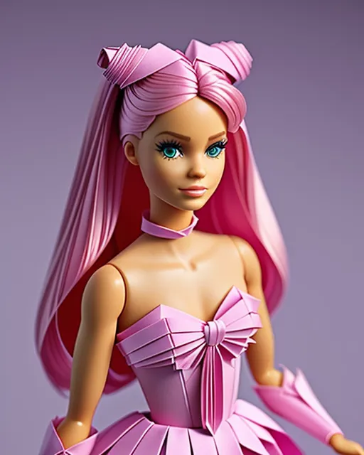 Barbie made put of paper Origami