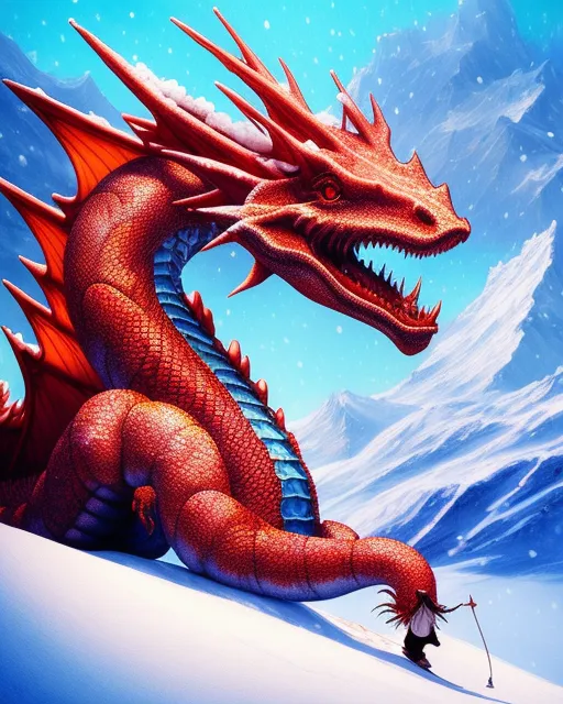 Red dragon - AI Photo Generator - starryai