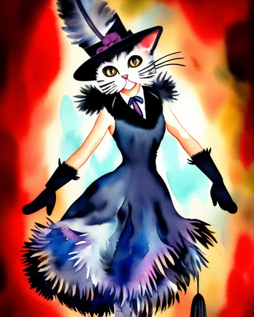 Anthropomorphic cat dress made 30's - AI Photo Generator - starryai