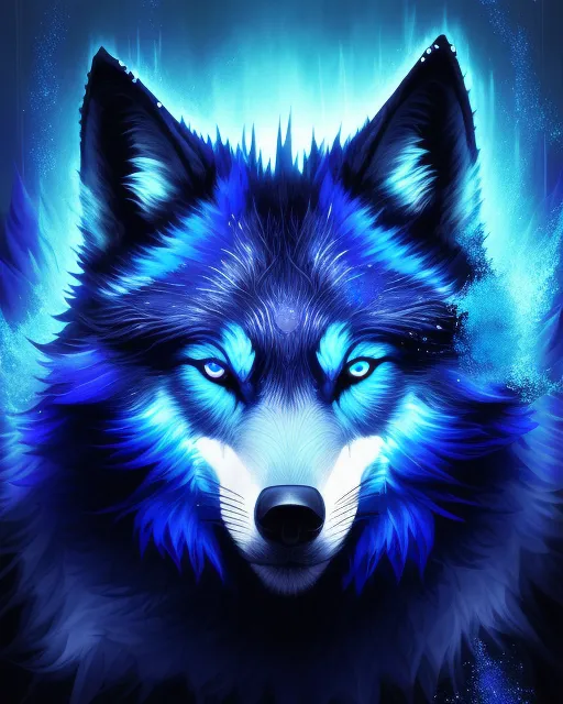 Cobalt wolf - AI Photo Generator - starryai