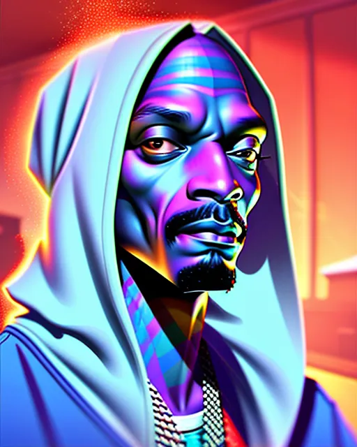 Snoop Dogg as a undead wizard, explosion of liquid splash colored pastels, highly detailed, fantasy background, illustration, sharp focus, dramatic lighting, trending on artstation, cinematic, 8k, concept art, elegant, reflections, earrings