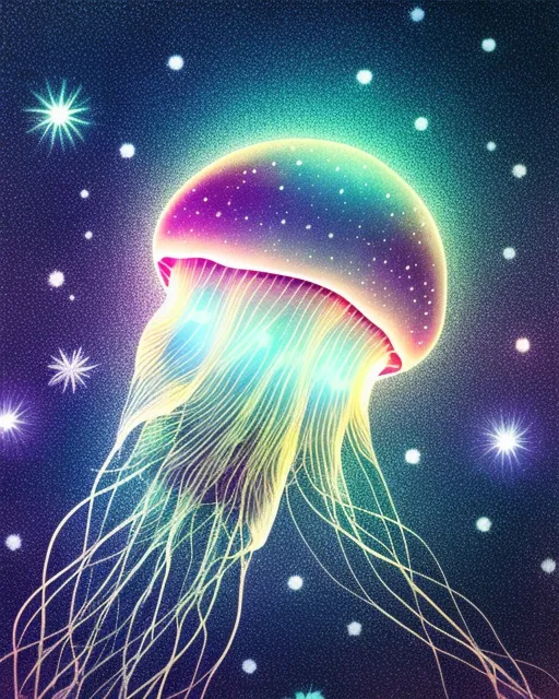Starry eyed jellyfish void space - Free AI Photo Generator - starryai