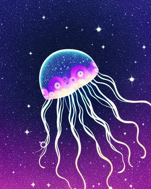 Starry eyed jellyfish void space - Free AI Photo Generator - starryai