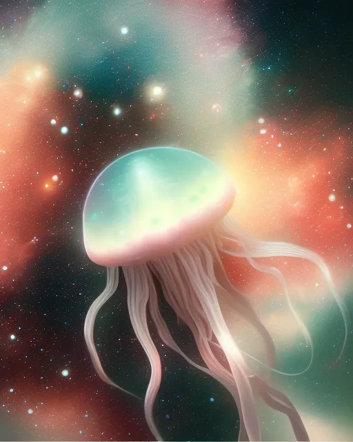 Starry eyed jellyfish void space - Free AI Photo Generator - starryai