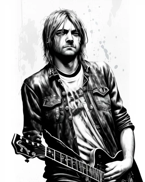 Kurt Cobain, splash art, realistic, - AI Photo Generator - starryai