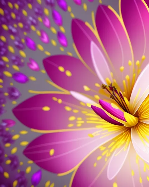 Close Up Purple Yellow Flower - Diamond Paintings 