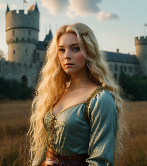 Medieval Lady Wing Long Blonde Medieval Lady Wing Long Blonde