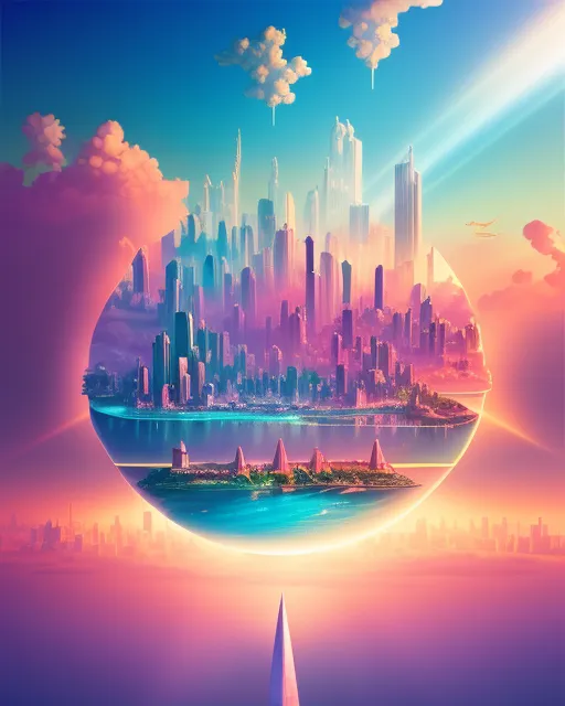 Surreal Cityscapes! City clouds, - Free AI Photo Generator - starryai