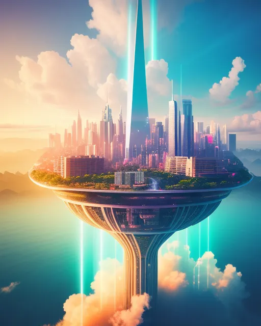 Surreal Cityscapes! City clouds, - Free AI Photo Generator - starryai