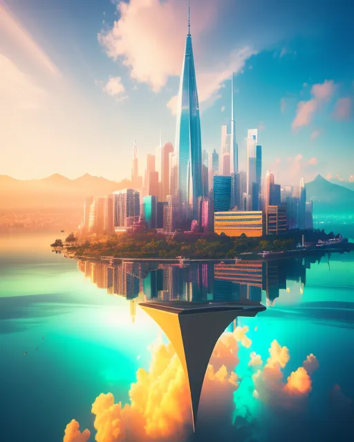 Surreal Cityscapes! City clouds, - Free AI Photo Generator - starryai