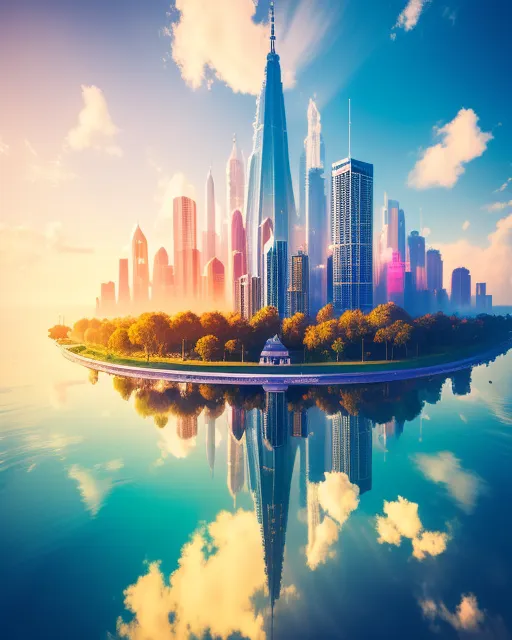 Surreal Cityscapes! City clouds, - Free AI Photo Generator - starryai