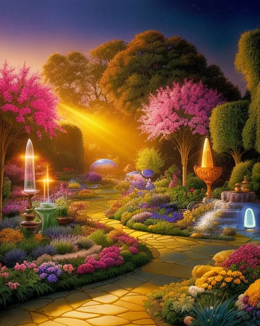 a garden unearthly delights - Free AI Photo Generator - starryai