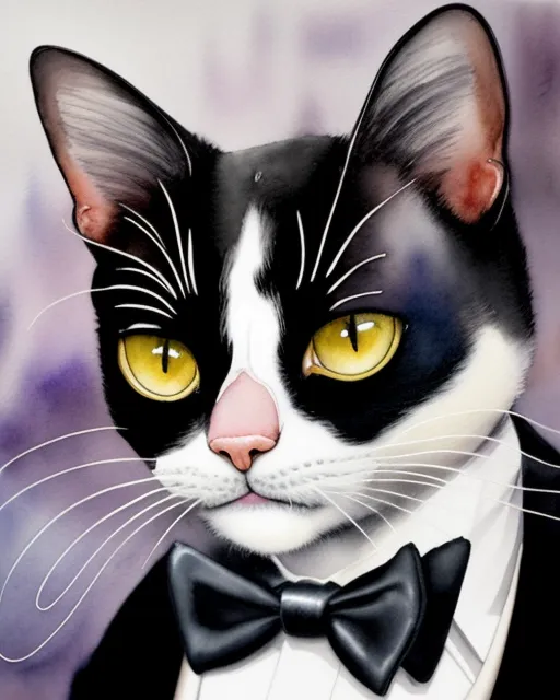 AI Art Generator: Tuxedo cat as a nhl player and a tabby cat as a goalkeeper