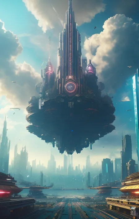Surreal Cityscapes! City clouds, - Free AI Photo Generator - starryai