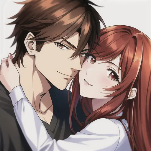 happy anime couple