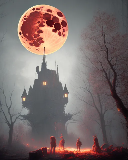 Yharnam blood moon - Free AI Photo Generator - starryai