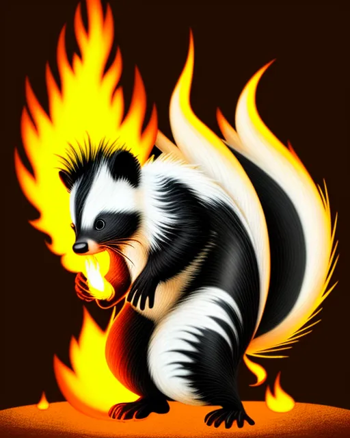 Skunk on fire
