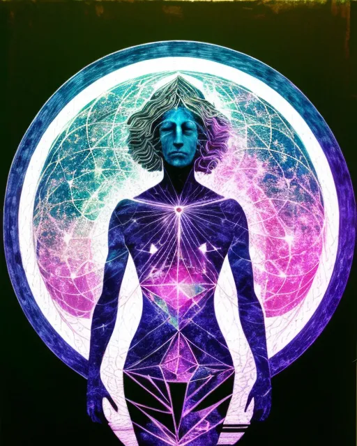 "Amidst interplay cosmic hues, - Free AI Photo Generator - starryai