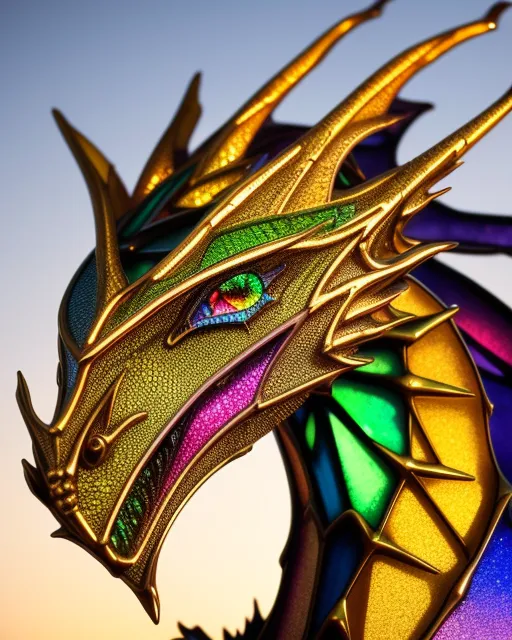 Dragon made stained glass - Free AI Photo Generator - starryai