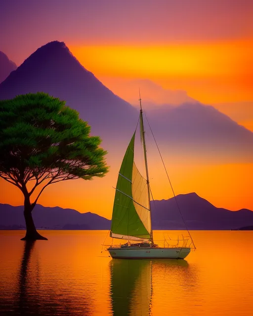 As sun sets behind majestic a a - Free AI Photo Generator - starryai