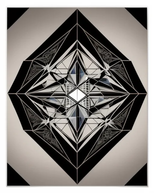 a very complex geometric design, gothic, glowing Poster Art