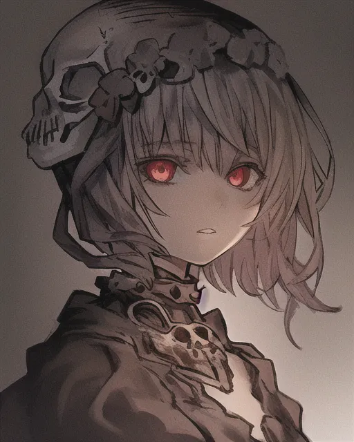 Girl with skull