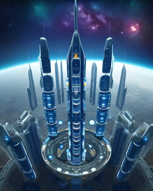 Futuristic Space Station City - Free AI Photo Generator - starryai