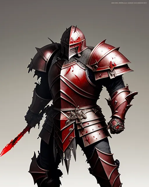 A very bulky armored blood knight - Free AI Photo Generator - starryai