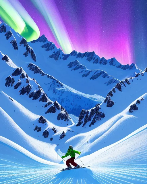 Skiing Austrian Alps - Free AI Photo Generator - starryai