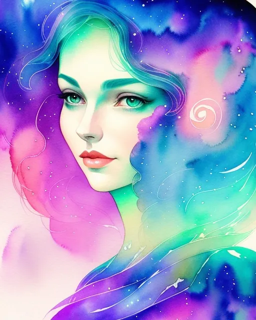 Aurora lights as a person, Anna art, - AI Photo Generator - starryai