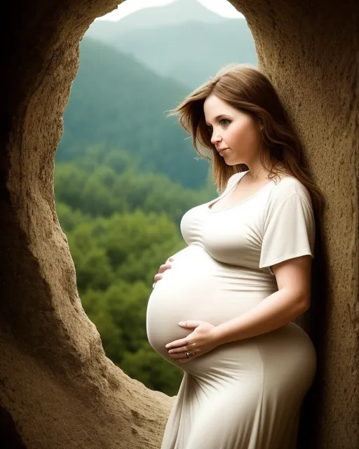 Pregnant lady, fantastic view, natural place could see baby from her womb, angel, cute, photography, high resolution,good thoughts