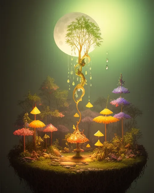 A fairy Forest colorful glowing 3d on - AI Photo Generator - starryai