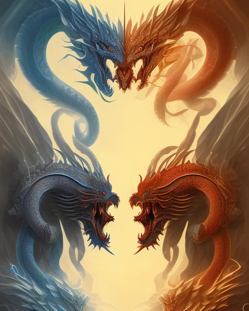 Japanese dragon Vs a Greek dragon