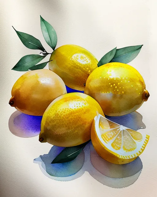 Lemons, watercolor, soft watercolor