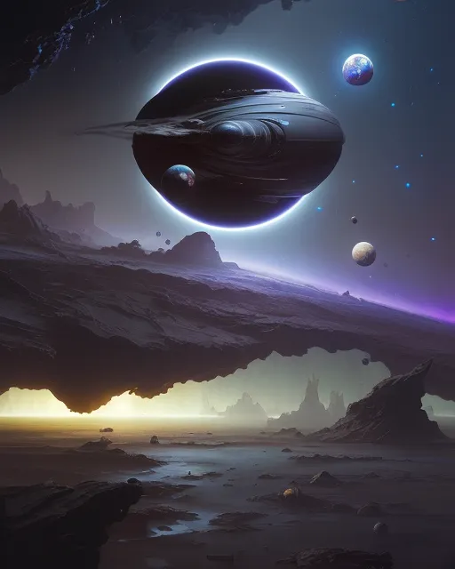 Black Hole Eating Galaxy, Dark On - Free AI Photo Generator - starryai