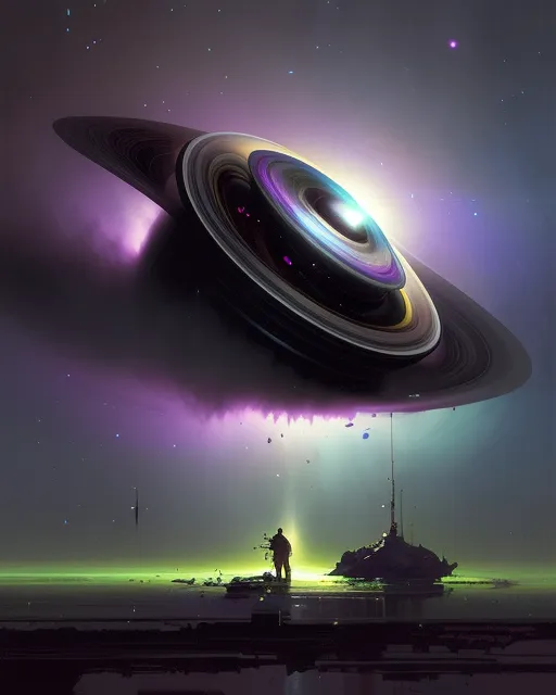 Black Hole Eating Galaxy, Dark On - Free AI Photo Generator - starryai