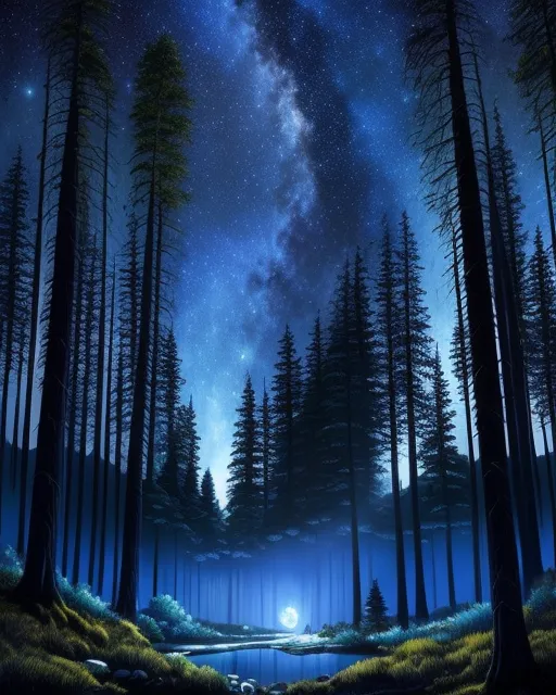 fantasy forest night