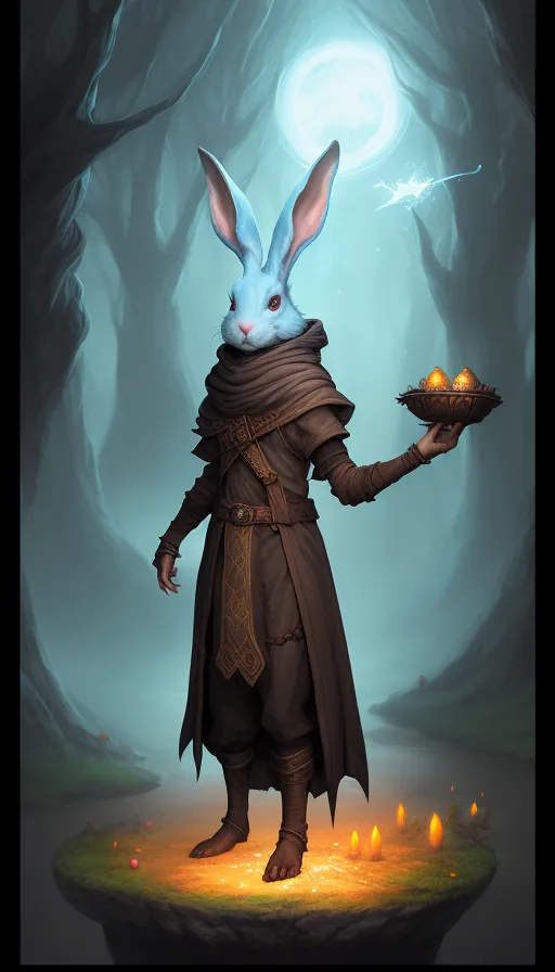 Fantasy rabbit-folk sorcerer,, matte - AI Photo Generator - starryai