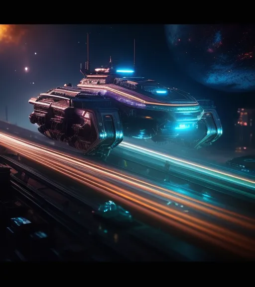 A Galactic Armoured Vehicle. sky, - Free AI Photo Generator - starryai