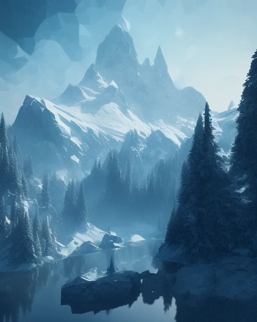 Low Poly Mountains - Free AI Photo Generator - starryai