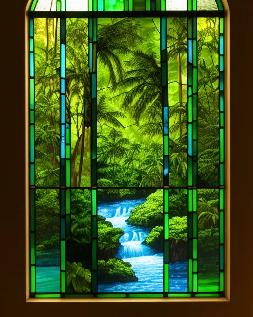 Rainforest stained glass - Free AI Photo Generator - starryai